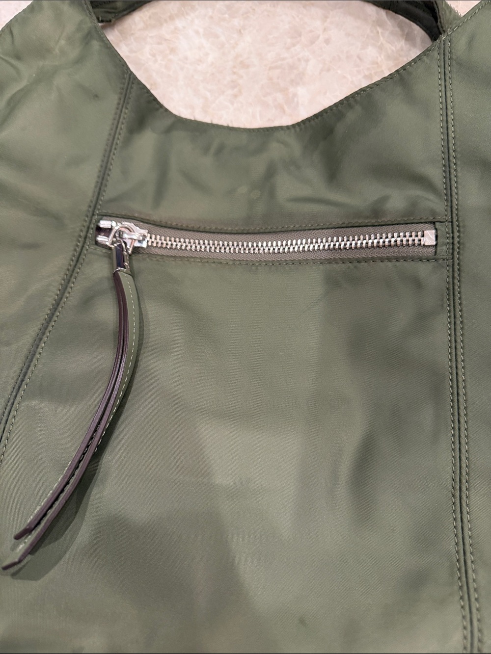 Vince Camuto Olive Green Nylon Hobo Bag - Picture 7 of 12
